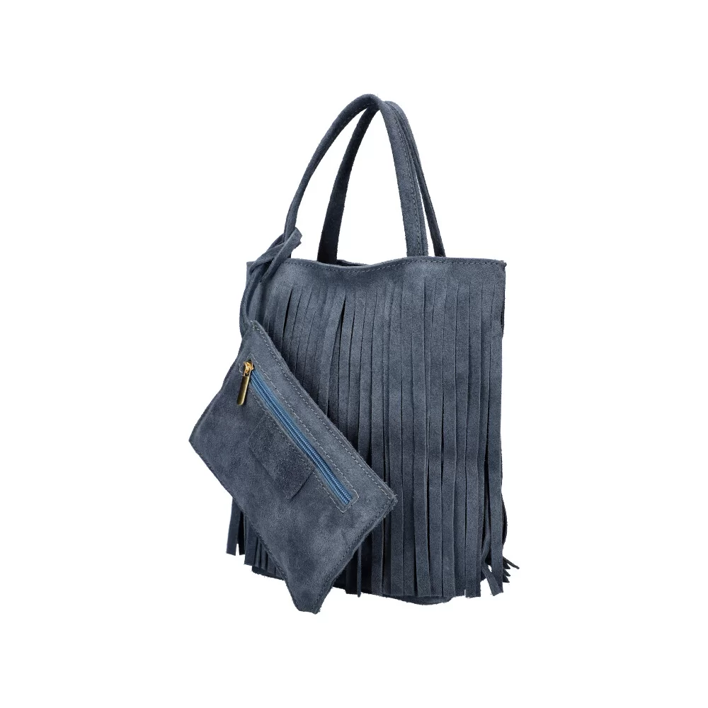 Leather handbag BS0164 - D BLUE - ModaServerPro